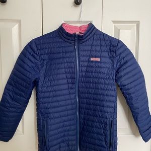 Girls Vineyard Vines puffer jacket XL navy blue